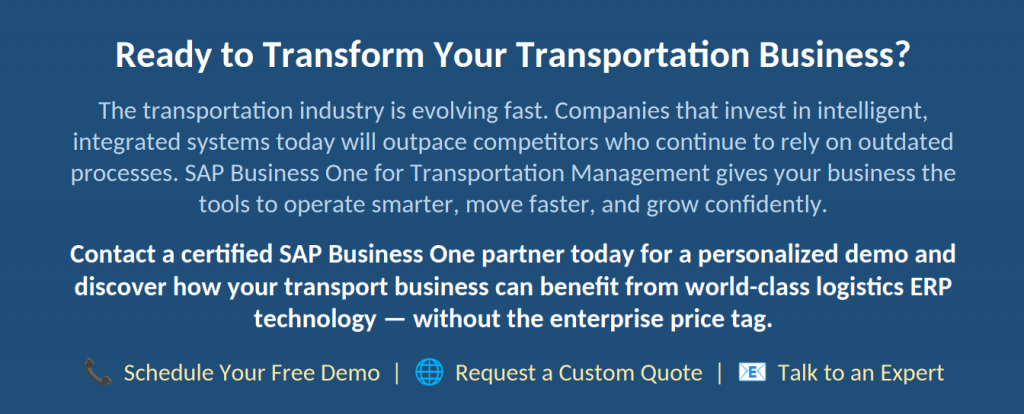 SAP Business One for Transportation Management
